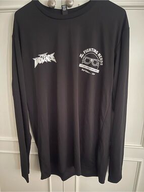 The Fighting Nerds Black Long Sleeve Graphic Tee UFC Full violence active wear